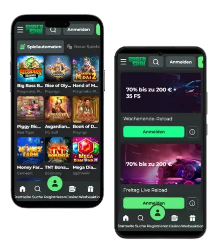 Super Spin Casino am Smartphone